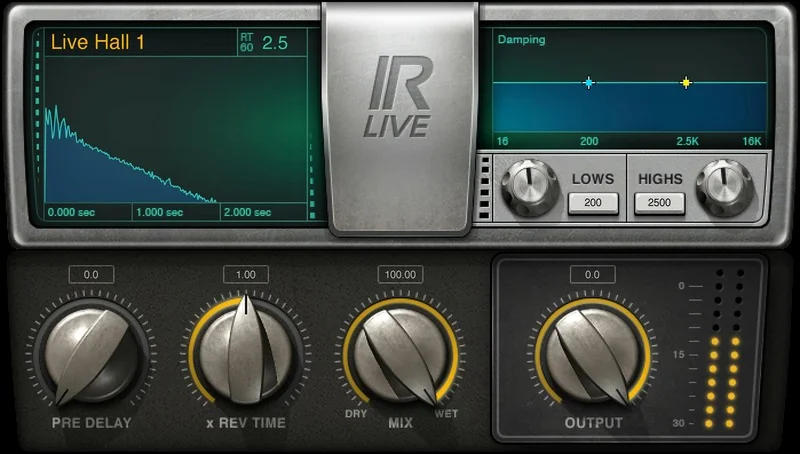 Waves IR-Live Convolution Reverb interface