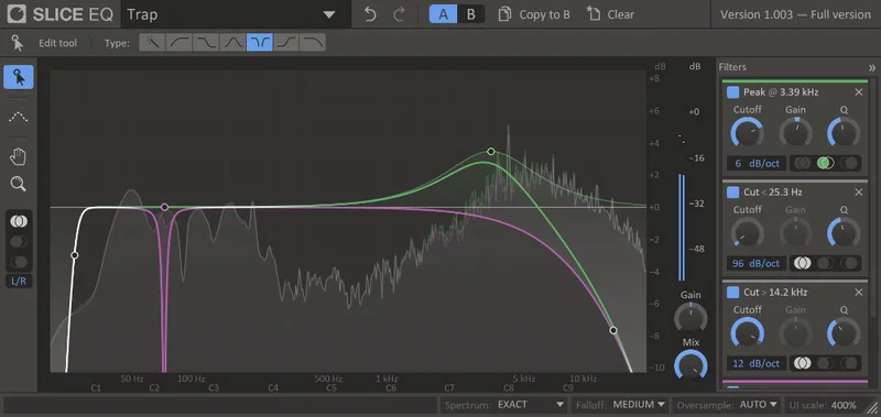 Kilohearts Slice EQ interface