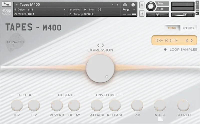 HOSS Audio Tapes M400 Kontakt Library interface