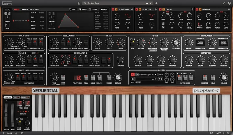 GForce Sequential Prophet-5 interface