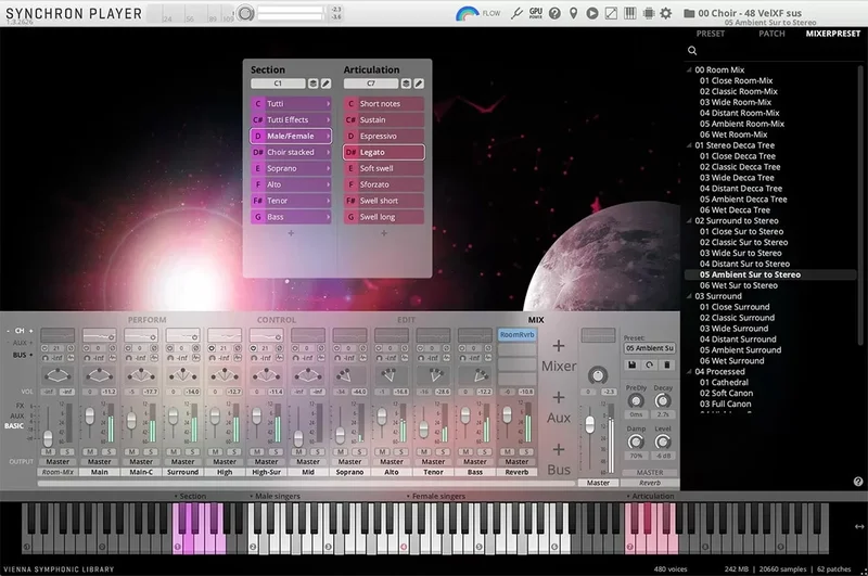VSL BBO Choirs interface