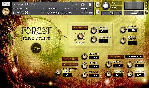 Impact Soundworks Forest Frame Drums interface