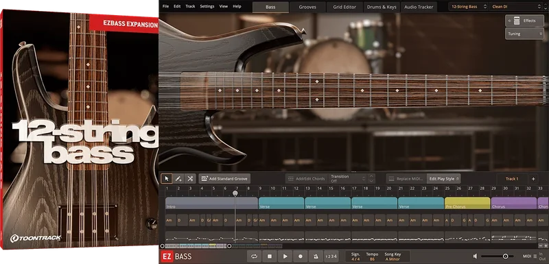 Toontrack EBX 12-String Bass interface