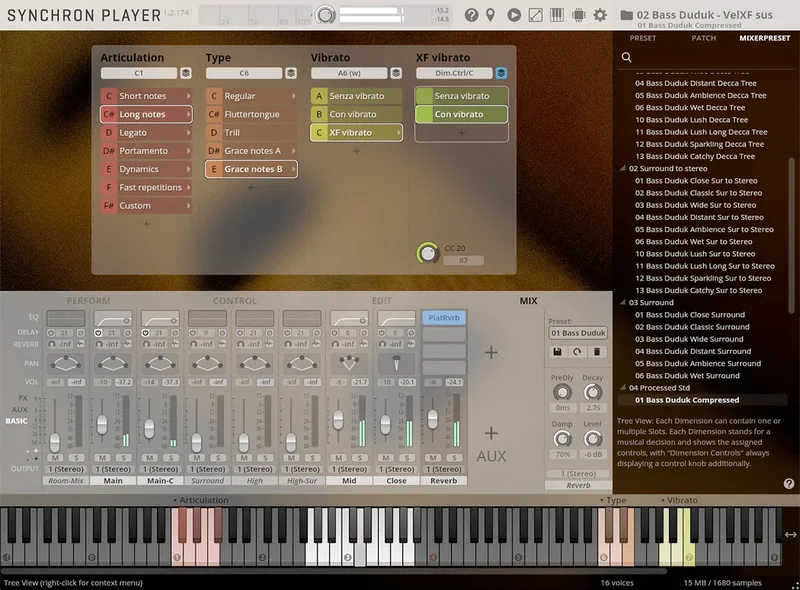 VSL Synchron Duduks interface