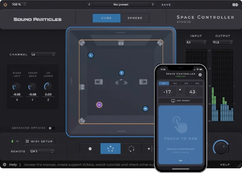 Sound Particles Space Controller Standard | Educational Version interface