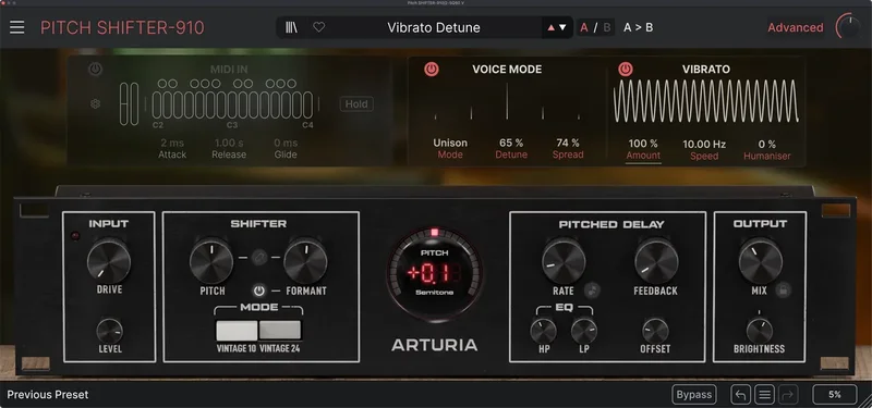 Arturia Pitch SHIFTER-910 interface