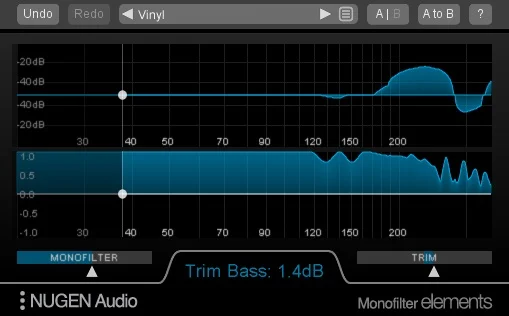 NUGEN Audio Monofilter Elements interface