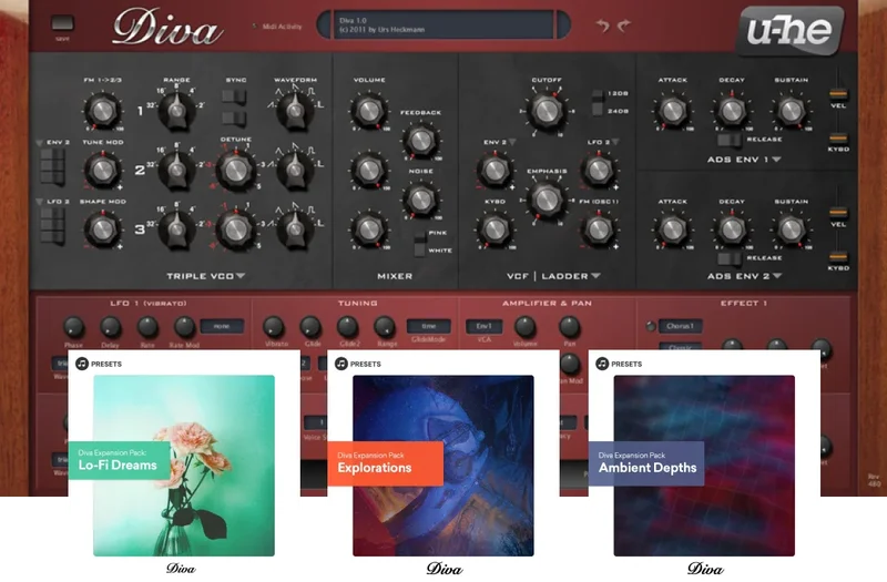 Exclusive Bundles+ u-he Diva + Expansions Bundle interface