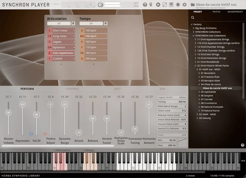 VSL Studio Oboe de Caccia interface