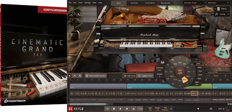 Toontrack EKX: Cinematic Grand interface