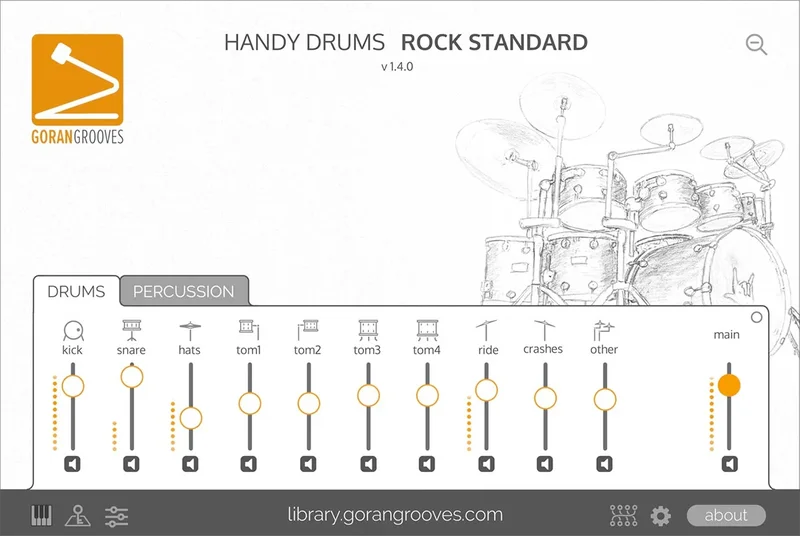 GoranGrooves - Handy Drums ROCK STANDARD interface