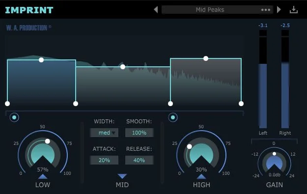 W. A. Production Imprint interface