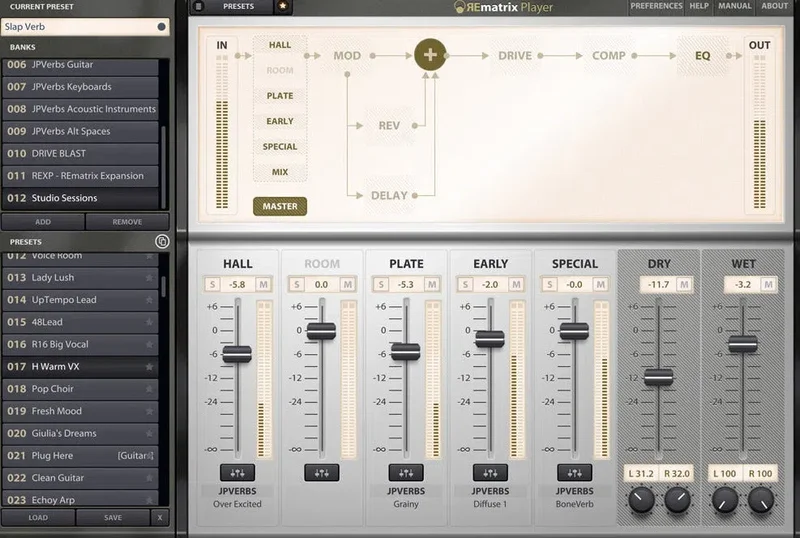 Overloud Studio Sessions I Expansion Library for REmatrix and REmatrix Player interface