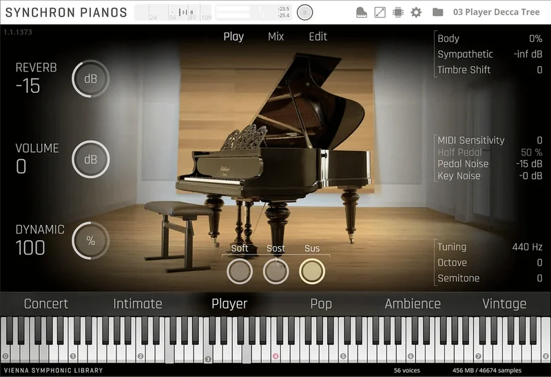 VSL Studio Blüthner 1895 interface