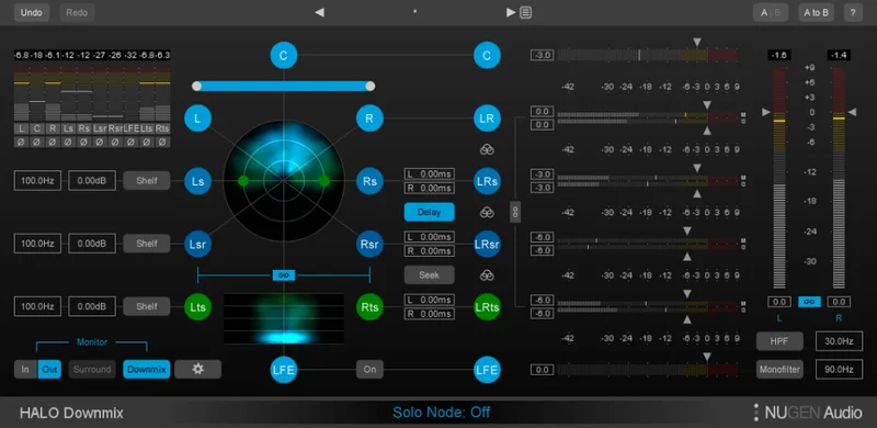 NUGEN Audio Halo Downmix 3D Immersive Extension interface