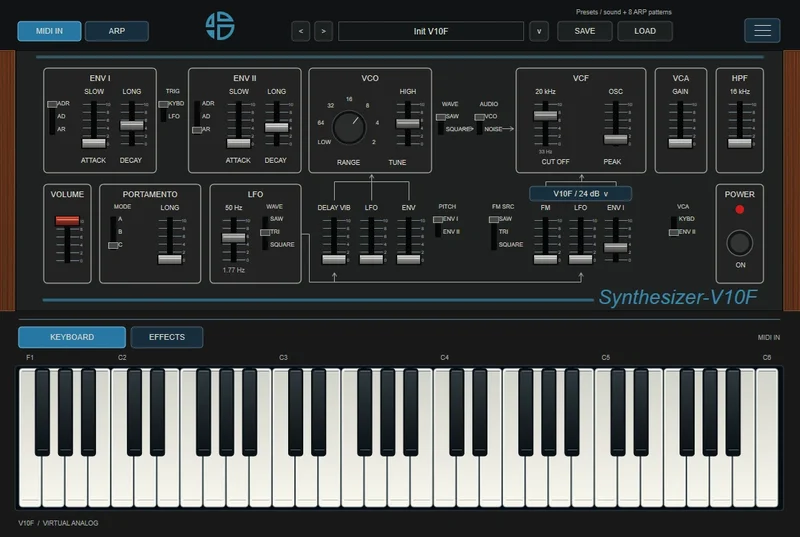 Audio Blast V10F interface
