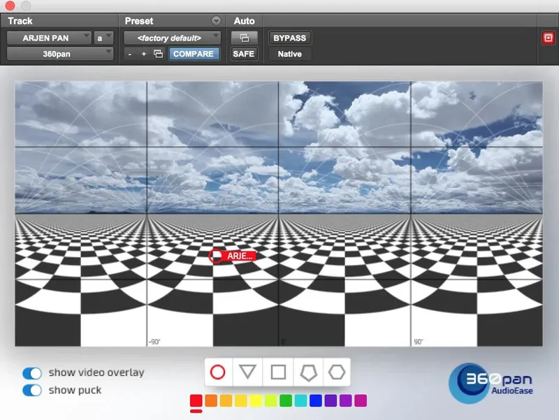 Audio Ease 360pan suite interface