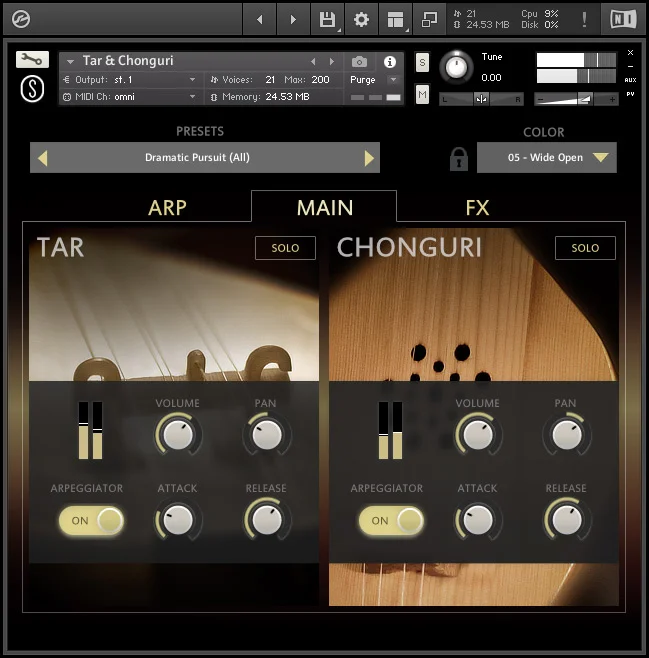 Sonuscore Origins Vol 7: Tar & Chonguri interface