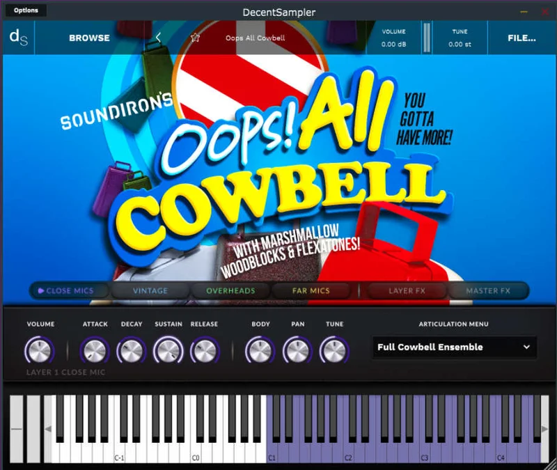 Soundiron Oops! All Cowbell interface