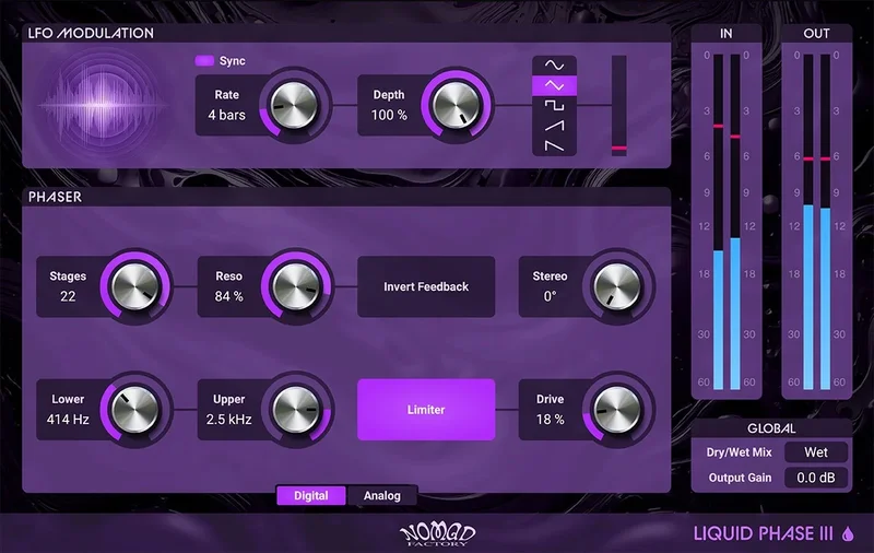 Nomad Factory Liquid Phase III interface