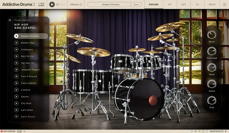 XLN Audio Addictive Drums 2 Hip-Hop and Gospel Collection interface