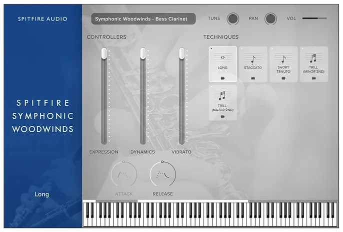 Universal Audio Spitfire Symphonic Woodwinds interface