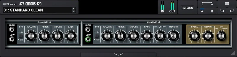 Roland JC-120 Jazz Chorus interface