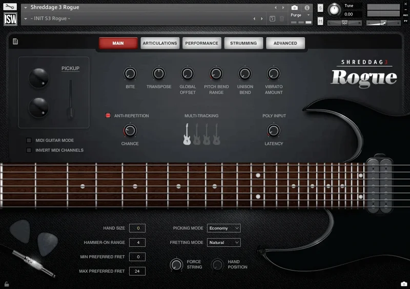 Impact Soundworks Shreddage 3 Rogue interface