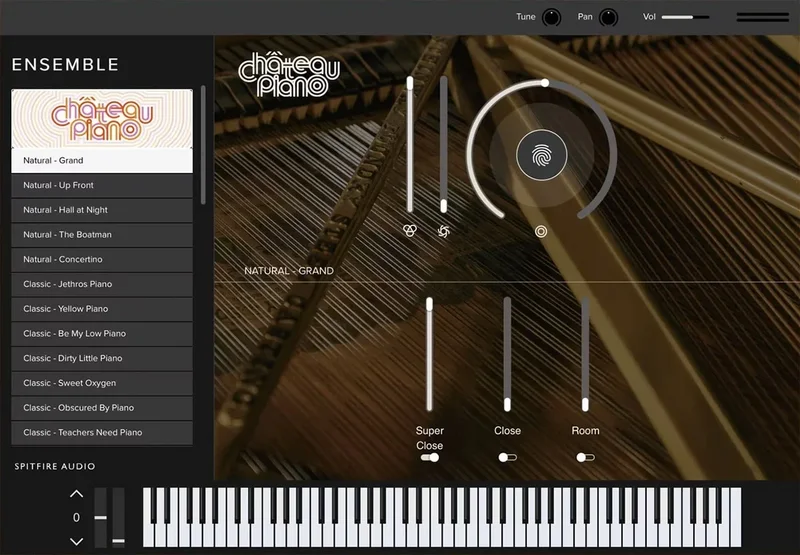 Spitfire Audio Château Piano interface