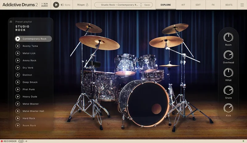 XLN Audio Addictive Drums 2: Studio Collection interface