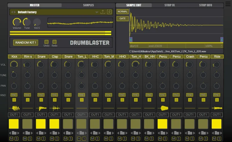 Audio Blast Drum Blaster interface