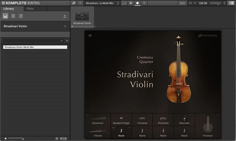 Native Instruments Stradivari Violin interface