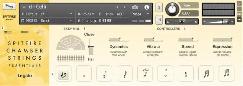 Spitfire Audio Spitfire Chamber Strings Essentials interface