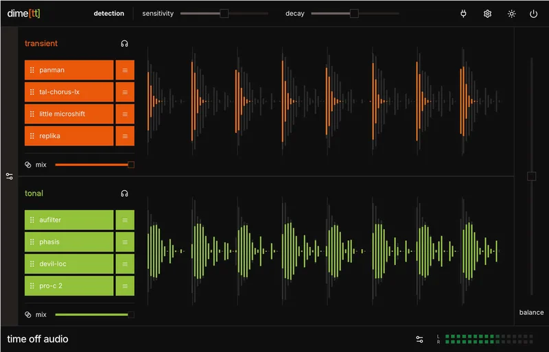 time off audio dime[tt] interface