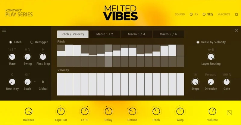 Native Instruments Melted Vibes interface