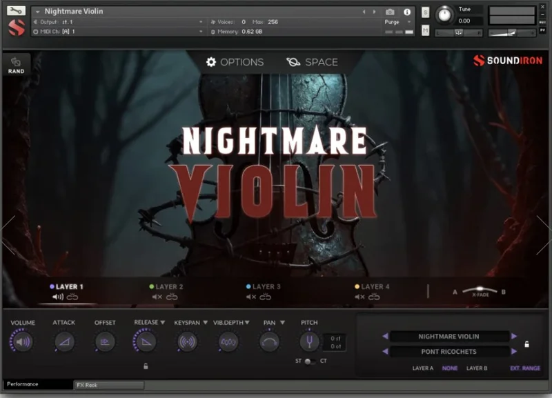 Soundiron Nightmare Violin interface