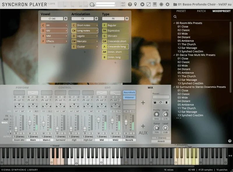 VSL Basso Profondo Choir interface