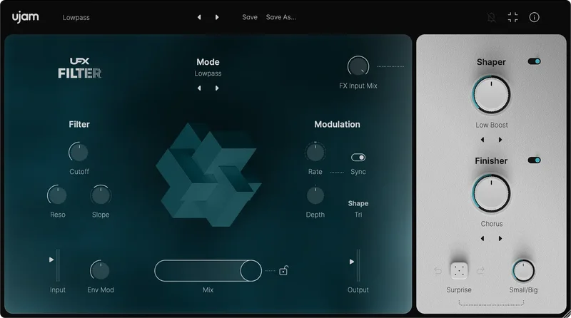 UJAM UFX Filter interface