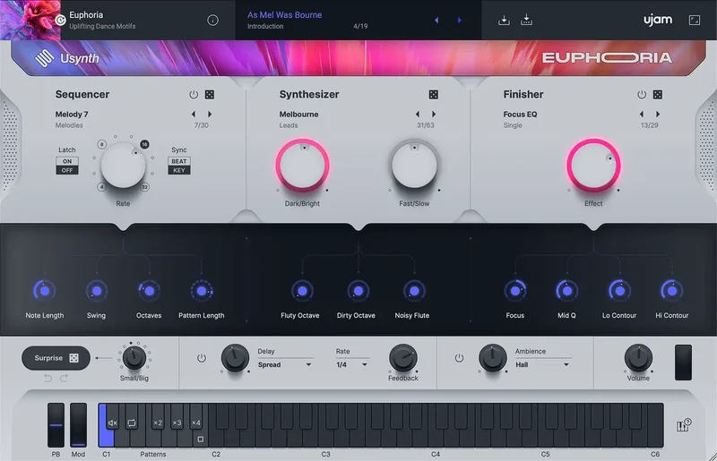 UJAM Usynth EUPHORIA Loyalty interface