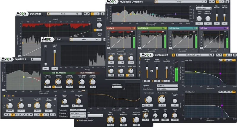 Acon Digital Mix & Mastering Suite Upgrade from Equalize/Verberate interface