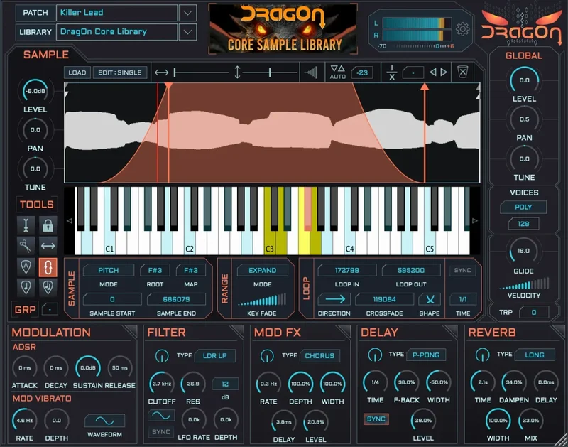 DragOn Sampler interface