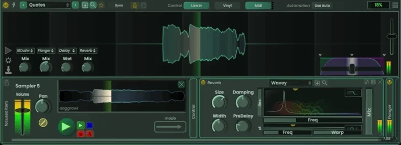 Stagecraft Software Scratch Track interface
