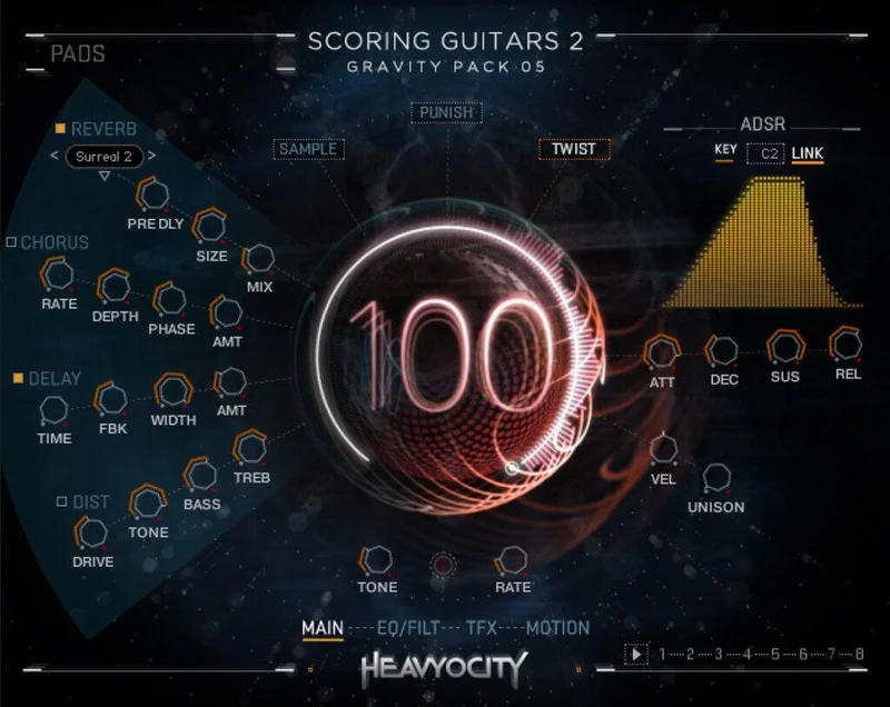 Heavyocity Scoring Guitars 2 interface