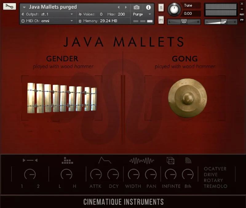 Cinematique Instruments Java Mallets interface