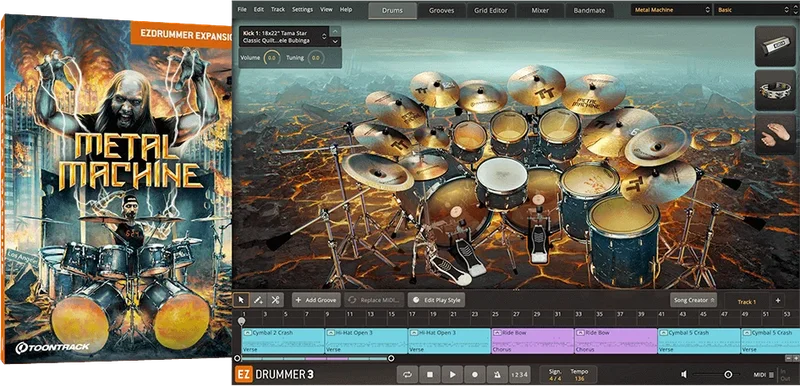 Toontrack EZX Metal Machine interface