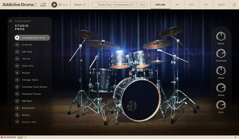 XLN Audio Addictive Drums 2: Studio Prog ADpak interface