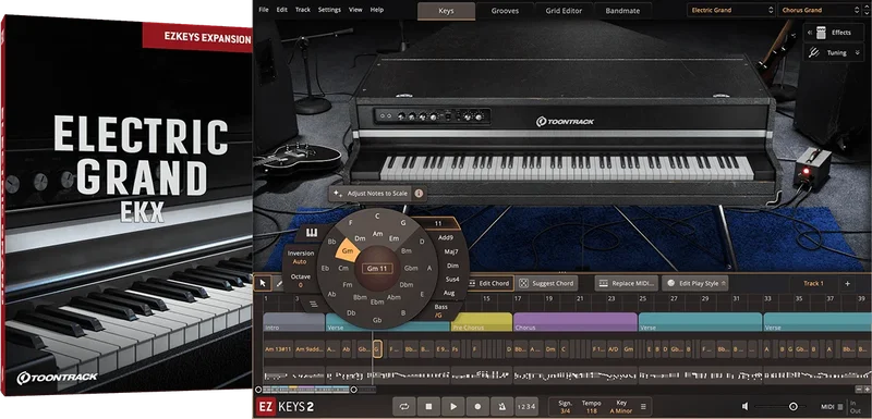 Toontrack EKX: Electric Grand interface