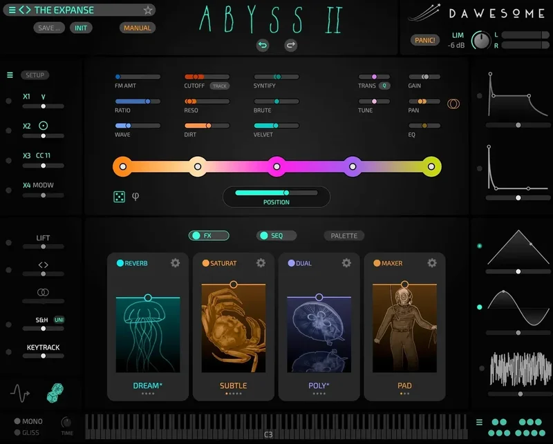 Tracktion Abyss II interface