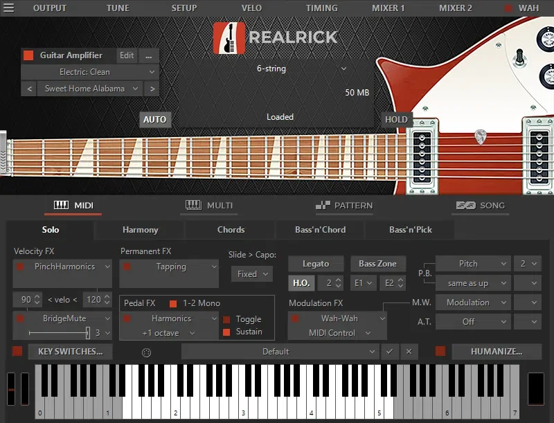 MusicLab RealRick 6 interface