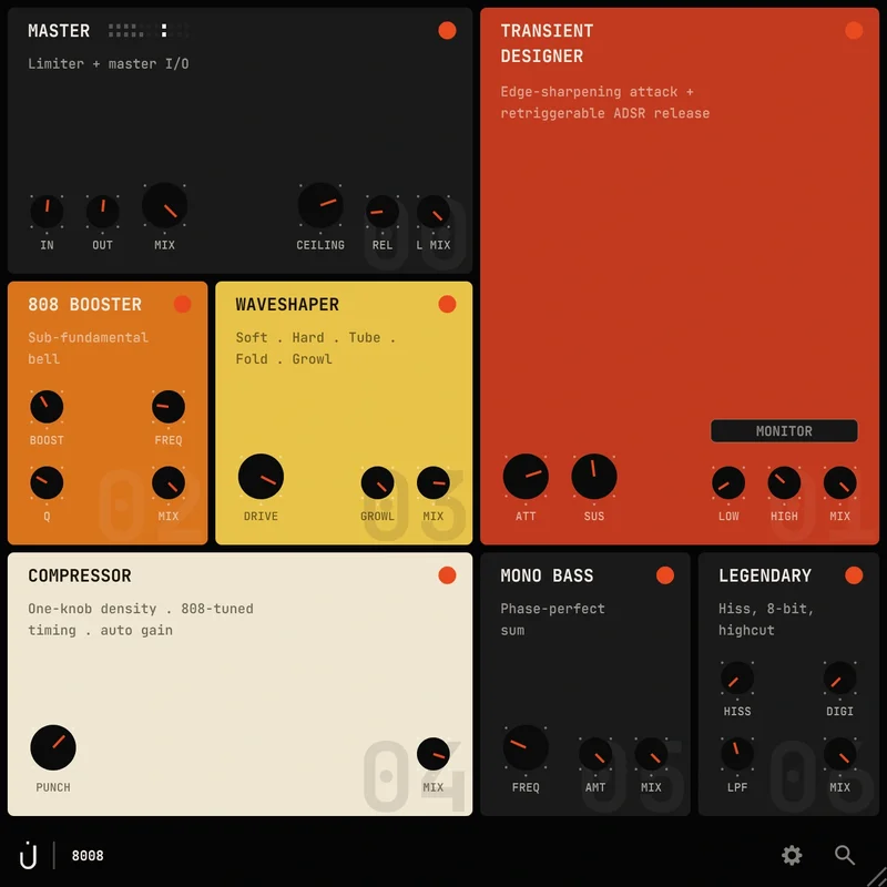 Thenatan Audio 8008 - 808 Sub Bass Shaper interface